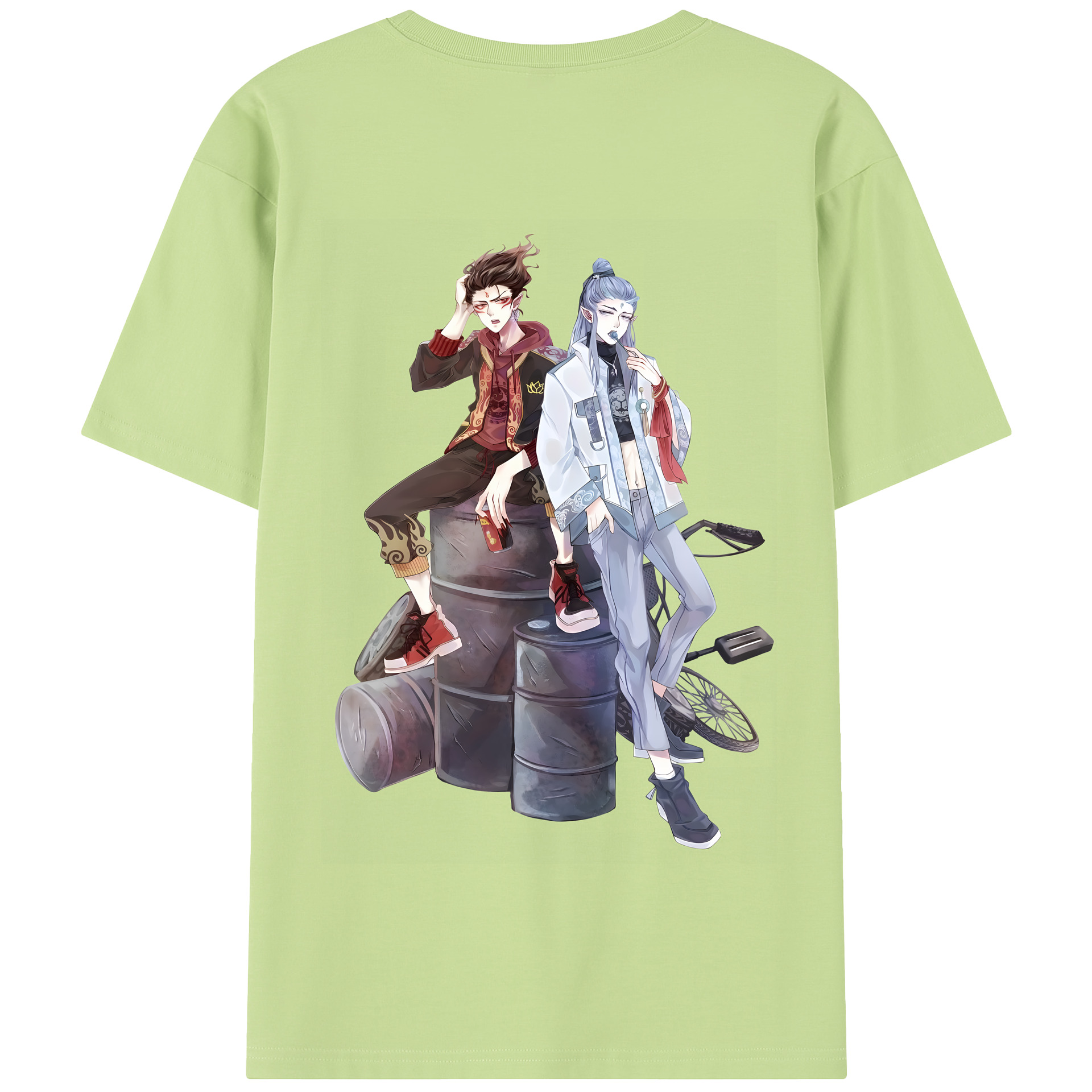 （画像用） Ne Zha 2 ナタ 魔童の大暴れ 綿100％半袖Tシャツ（背面プリント）